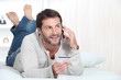 Man holding credit card