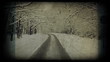 Winter road, vintage styled shot.