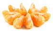 Peeled segments of tangerine isolated on white