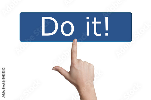 Illustration: pressing do it button pressing do it button