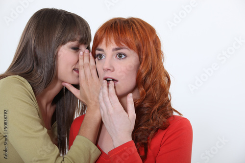 Photo: Two women gossiping Two women gossiping