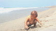 Video: Adorable small girl playing at beach Adorable small girl playing at beach