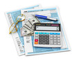 Illustration: Filling of 1040 Tax form Filling of 1040 Tax form