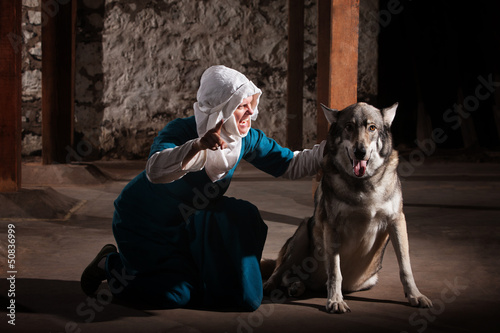 Photo: Nun Talking to Dog Nun Talking to Dog