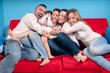happy family on the couch