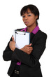 African woman with portfolios