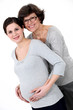 Pregnant woman with mom