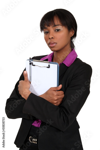 Photo: African woman with portfolios African woman with portfolios