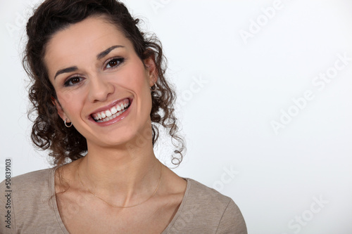 Photo: Brunette grinning Brunette grinning