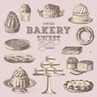 vintage bakery - collection of sweet treats