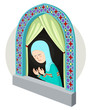 arabic/moslem girl praying inthe window