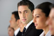 Businesspeople sat in a row