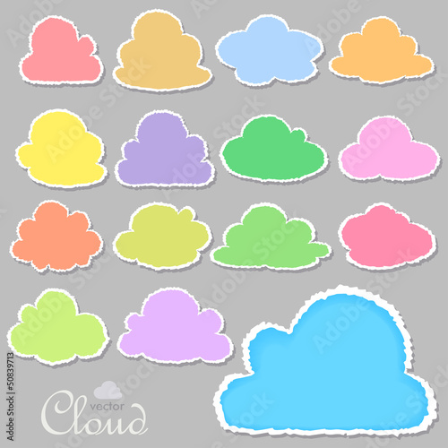 Vector: Torn paper cloud Icons Torn paper cloud Icons