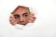 Man struggling to break free