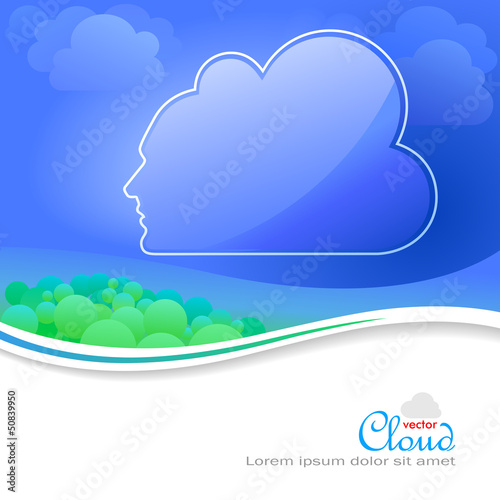 Vector: Internet Cloud and Man Internet Cloud and Man