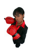 Furious businesswoman on white background