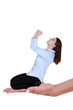 Businesswoman celebratory fist pump