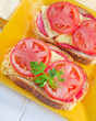 bread with cheese and tomato