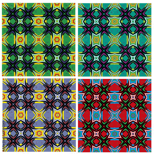 Vector: Set of artistic African textile designs Set of artistic African textile designs