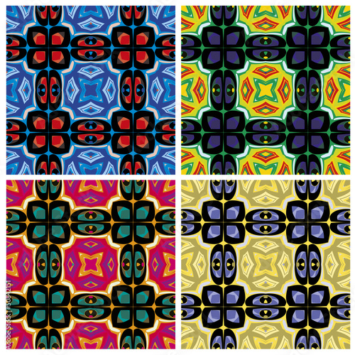 Vector: Set of artistic African textile designs Set of artistic African textile designs