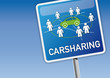 Carsharing-Schild mit Himmel