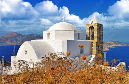 Photo: Greece. Monastery on hill top. Milos island Greece. Monastery on hill top. Milos island