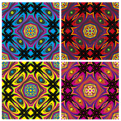 Vector: Set of artistic African textile designs Set of artistic African textile designs