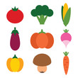 Set of vegetables isolated on white