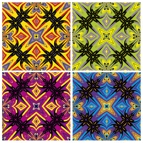 Vector: Set of artistic African textile designs Set of artistic African textile designs