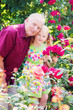 old men with happy girl outdoor
