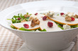 Fresh pears arugula gorgonzola cheese salad