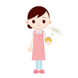 エプロンを着た主婦 出費