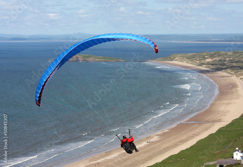 Photo: paraglider over Rhossili beach paraglider over Rhossili beach
