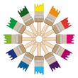 paintbrushes arranged in an circle