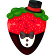 cartoon strawberry with chocolate