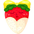cartoon strawberry with chocolate