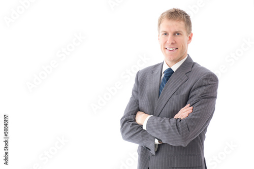 Photo: a young businessman on white background a young businessman on white background