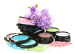 Beautiful bright eye shadows isolated on white
