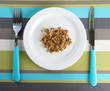 Wheat germs on plate, close up