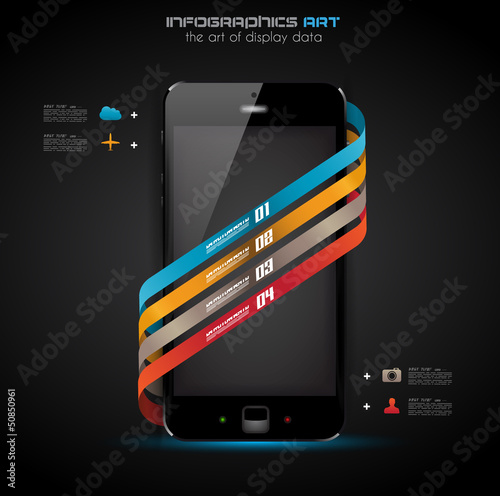 Vector: Infographic design template with paper tags Infographic design template with paper tags