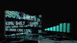 Montage of business people with graphics