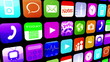Mosaic wall of application icons