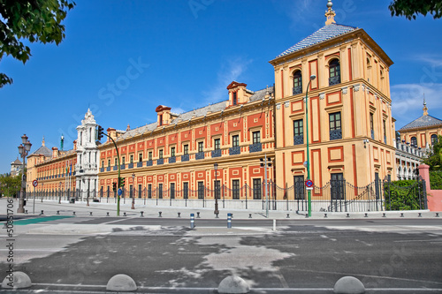 Photo: Baroque facade of the Palace of San Telmo in Seville. Spain. Baroque facade of the Palace of San Telmo in Seville. Spain.
