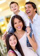Family at the shopping center