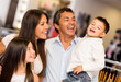 Happy family shopping