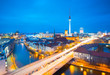 Foto: Berlin Skyline City Panorama with Light Traffic and Fernsehturm Berlin Skyline City Panorama with Light Traffic and Fernsehturm