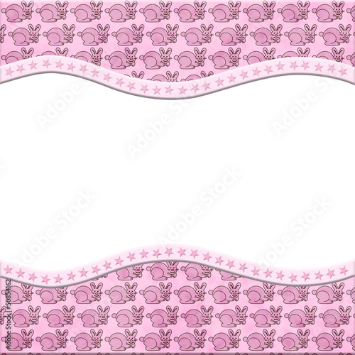 Photo: Pink Bunny Rabbit celebration frame for your message or invitati Pink Bunny Rabbit celebration frame for your message or invitati