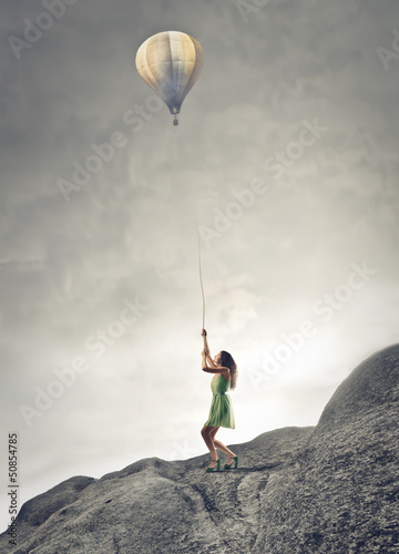 Photo: woman with balloon woman with balloon