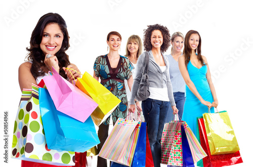 Photo: Shopping woman group. Shopping woman group.