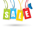 Bunte Sale Etiketten mit Schmetterling